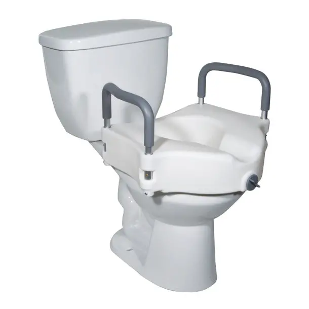 Raised Toilet Seat With Tool-Free Removable Arms, 5" Height 1