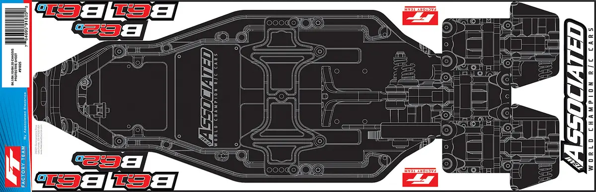 Rc10b6.3D/B6.2D/B6.1D/B6.1 Ft Chassis Protective Sheet, Printed (Ass91825) 1
