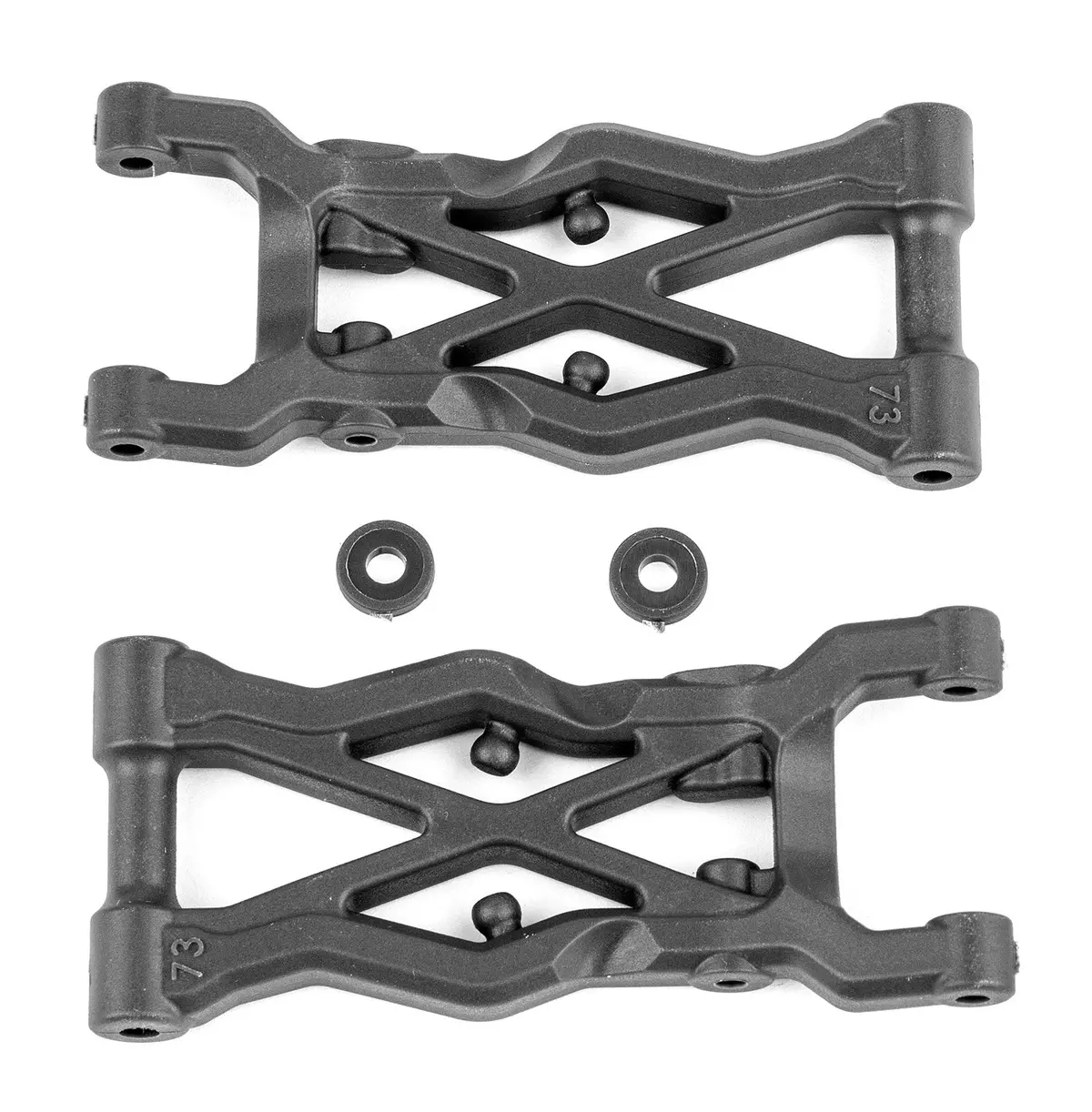 Rc10b6.2 Ft Rear Suspension Arms 73Mm, Carbon (Ass91873) 1