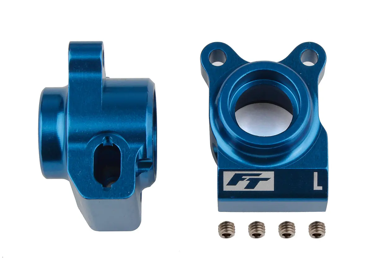Rc10b6.2 Ft Rear Hubs, Blue Aluminum (Ass91877) 1
