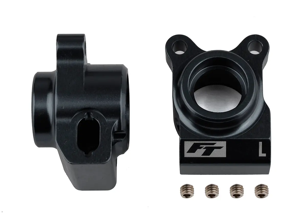 Rc10b6.2 Ft Rear Hubs, Black Aluminum (Ass91878) 1