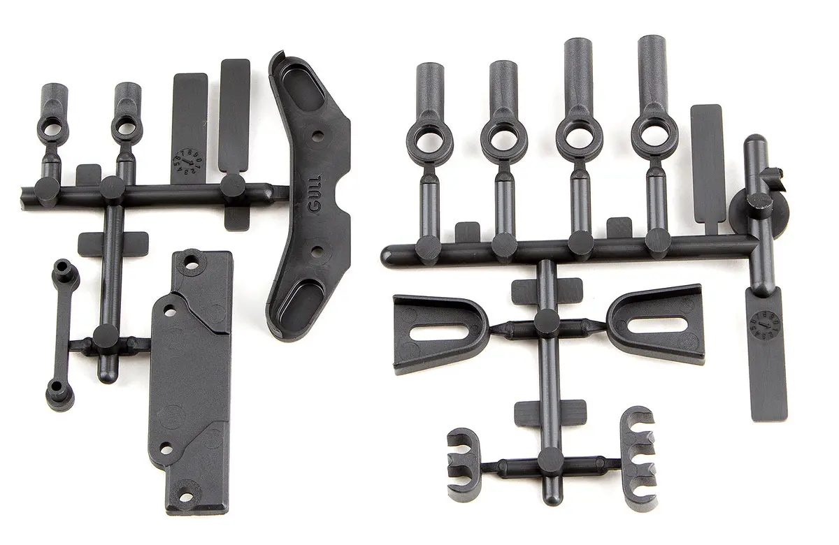Team Associated Rc10b6.3 Servo Mount Brace, Tower Covers, Wire Clips, Rod Ends (Ass91885) 1