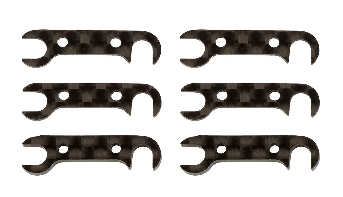 Rc10b74 Ft Rear Hub Link Shim Set, Carbon Fiber (Ass92185) 1