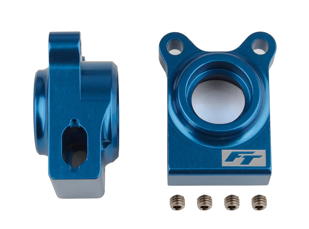 Rc10b74.1 Ft Rear Hubs, Blue Aluminum (Ass92270) 1