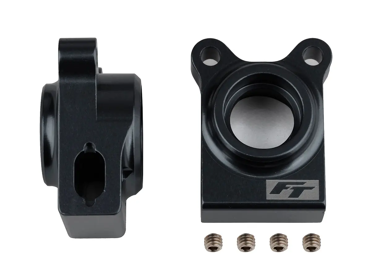Rc10b74.1 Ft Rear Hubs, Black Aluminum (Ass92271) 1