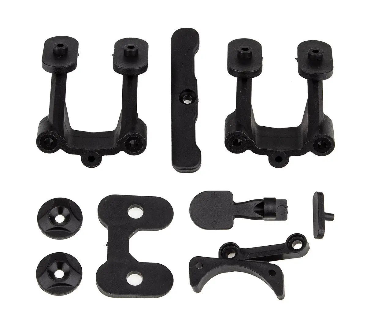 Team Associated Rc10b74.2 Rear Body Mount, Wing Mounts, Bumper, Fan Mount (Ass92312) 1