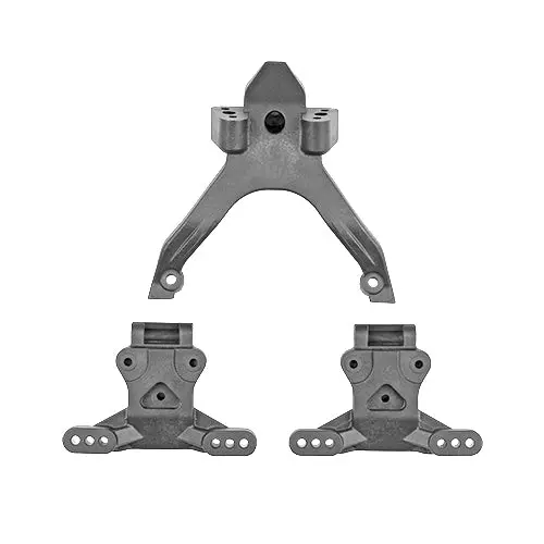 Rc10b7.1 Ft Top Plate And Ballstud Mounts, Carbon 1