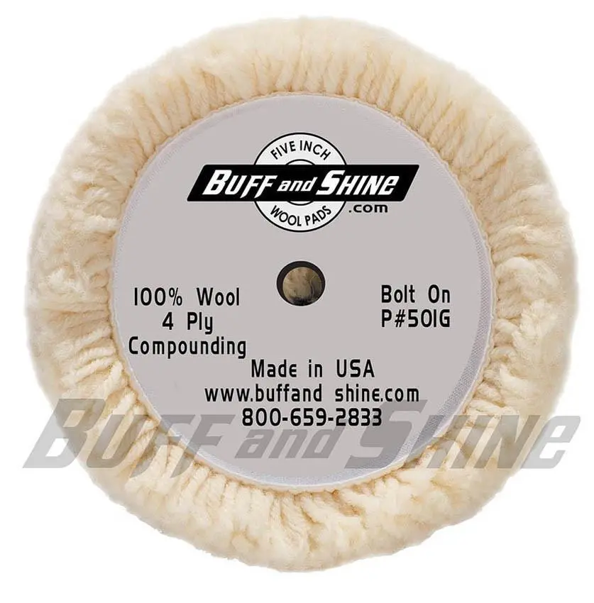 5" Buff And Shine 100% Natural Wool 4 Ply Twist Grip Pad 1