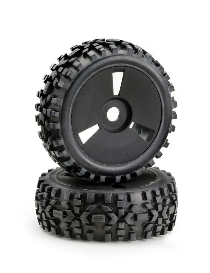 Wheel Set Buggy Disc "Dirt" Black 1:8 (2) Ab2520018 1