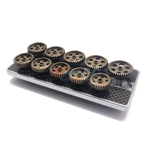 Arrowmax Set Of 10 Alu Pinions 48Dp With Caddy 31T-40T 1