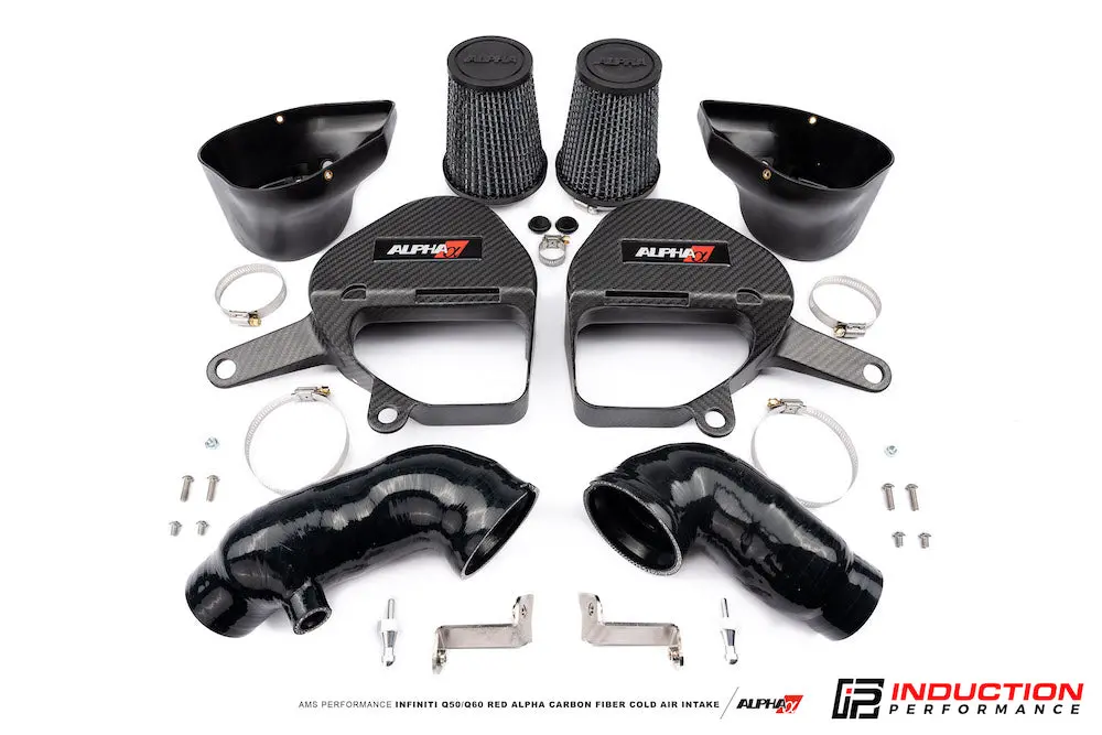 Ams Performance Red Alpha Carbon Fiber Cold Air Intake Kit For Infiniti Q50 / Q60 1