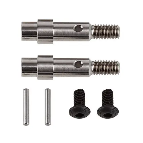 Rc10b6 Ft Hex Adapter Front Axles, Titanium 1