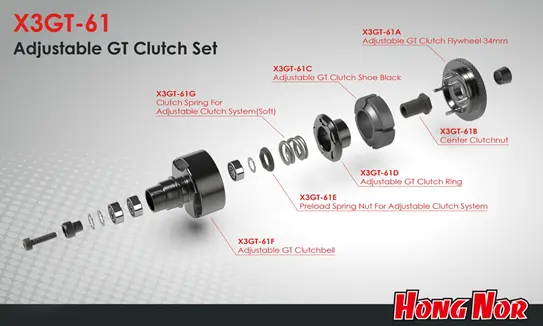 Hn X3gt-61 Adjustable Gt Clutch Set (X3gt-61) 1