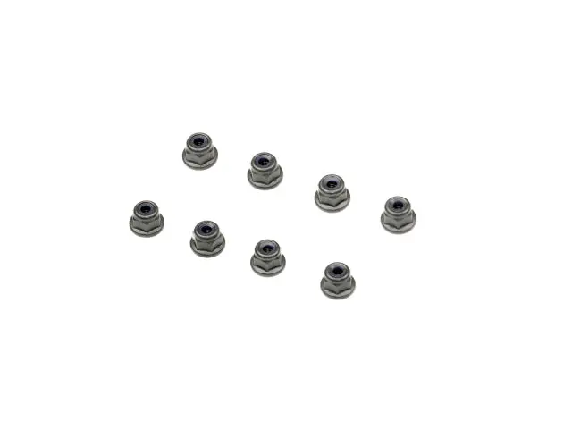 <B07303> M3 Flanged Nylon Nut (Black/8Pcs) 1