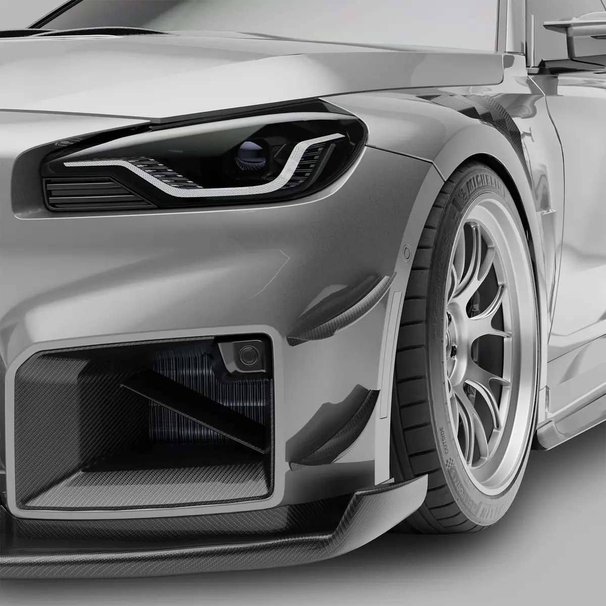 Bmw M2 G87 Carbon Fiber Front Bumper Canards 1