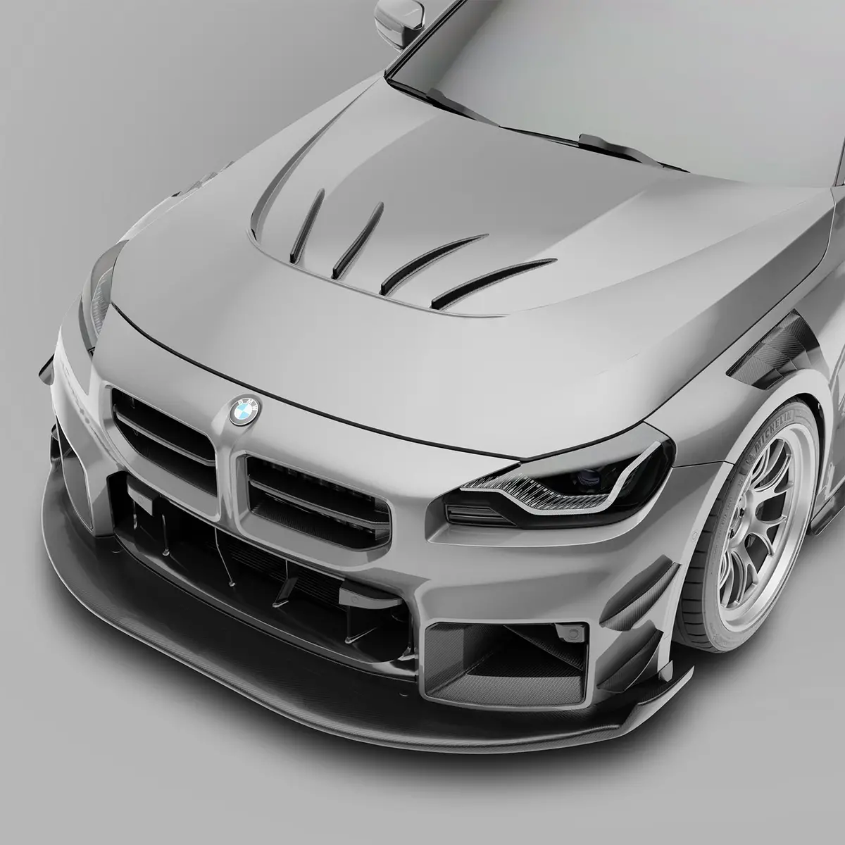 Bmw M2 G87 Carbon Fiber Hood & Strakes 1