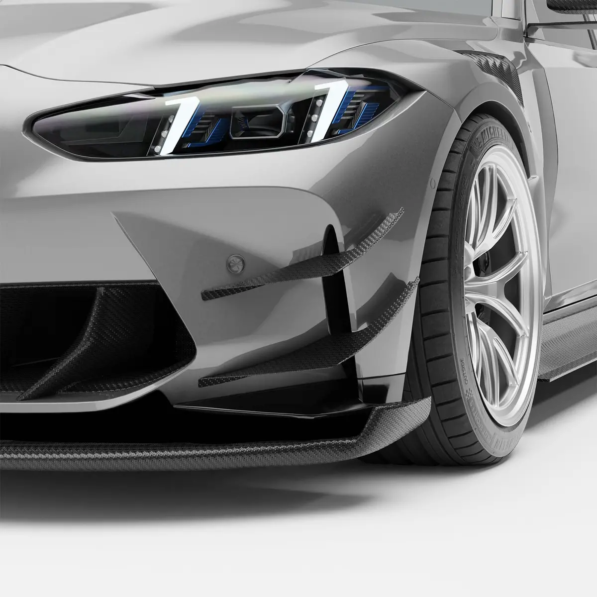Bmw M3 G80 Carbon Fiber Front Bumper Canards 1
