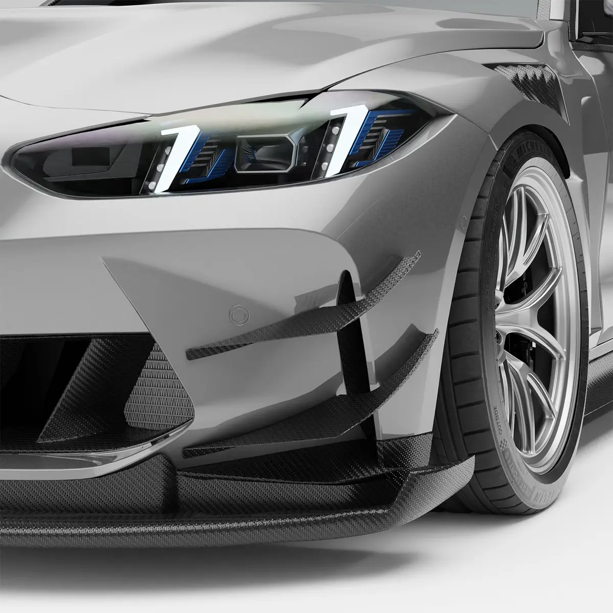 Bmw M4 G82 Carbon Fiber Front Bumper Canards 1