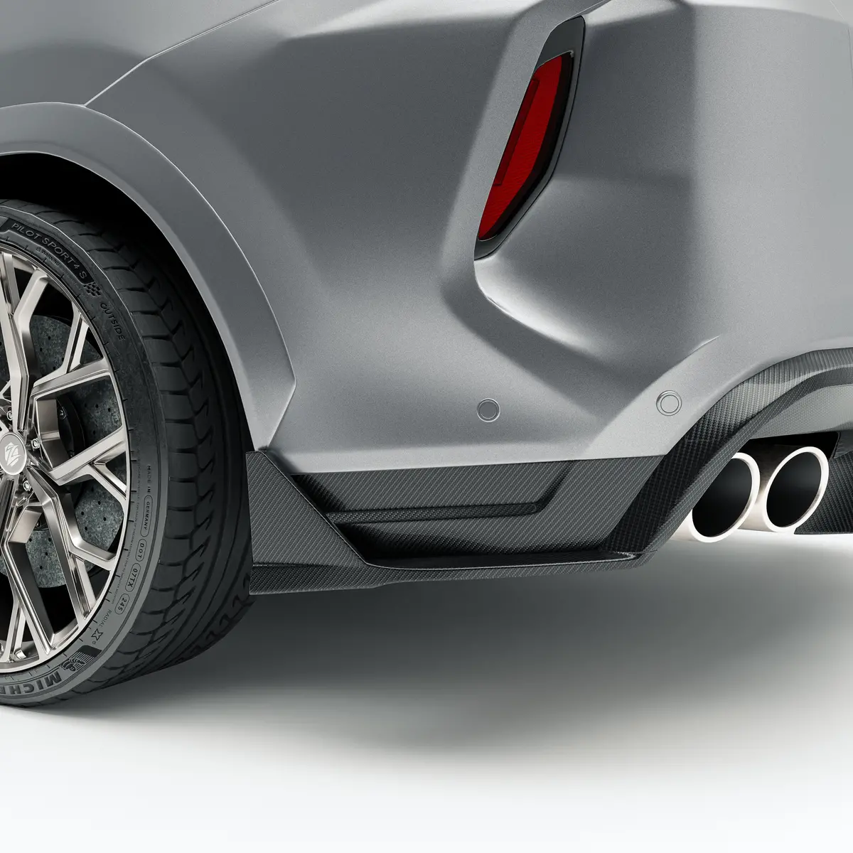 Bmw X6m F96 Lci Carbon Fiber Rear Bumper Splitter 1
