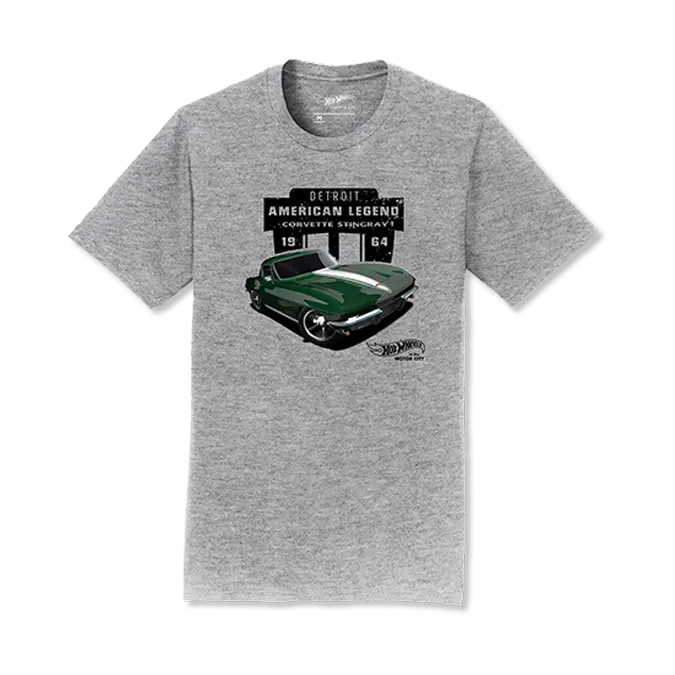 Corvette '64 Hot Wheels In The Motor City Adult Tee 1