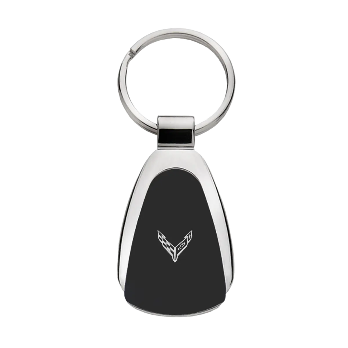 Corvette Chrome Tear Drop Keychain 2