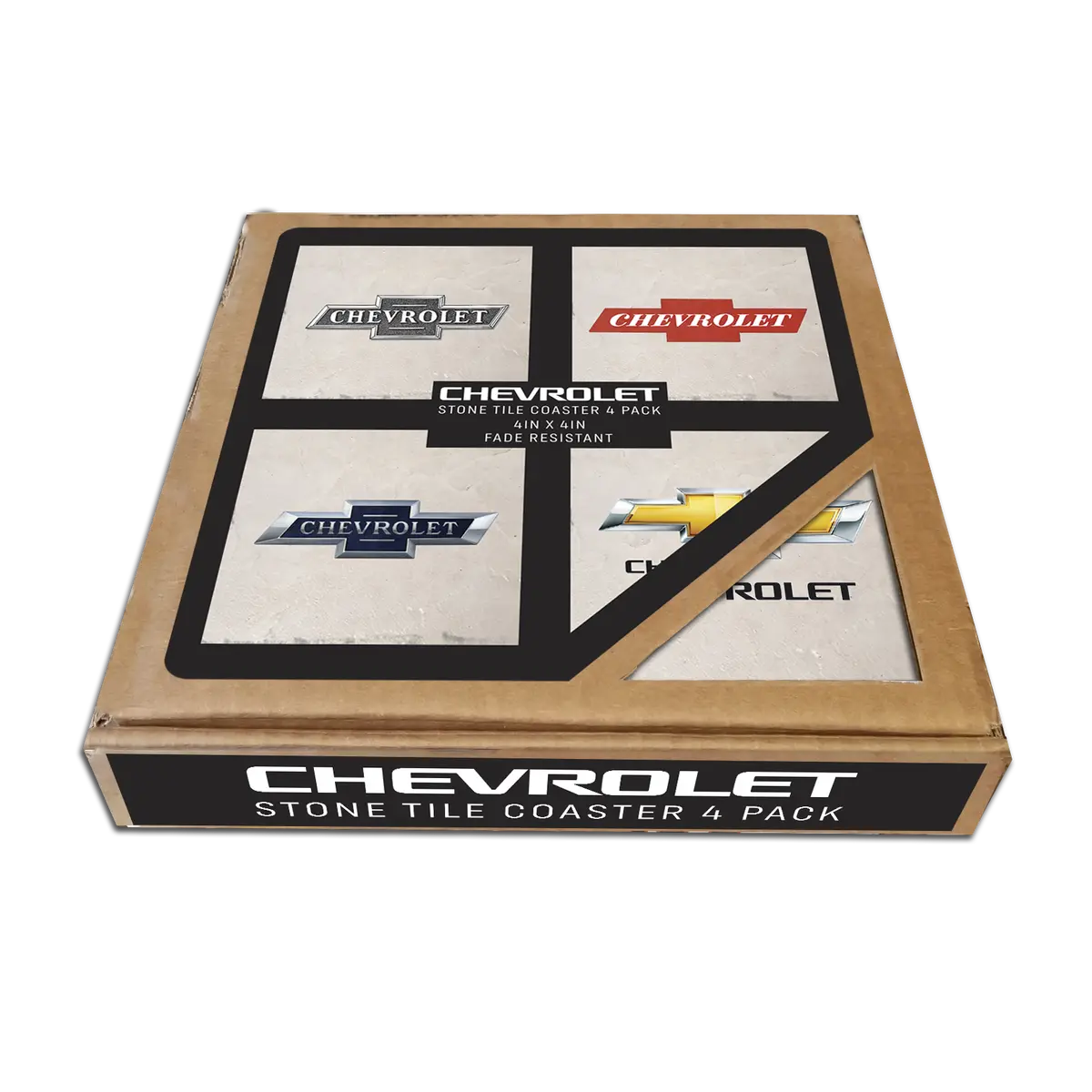 Chevy Logo Stone Tile Coaster Set (4 Pack) 1