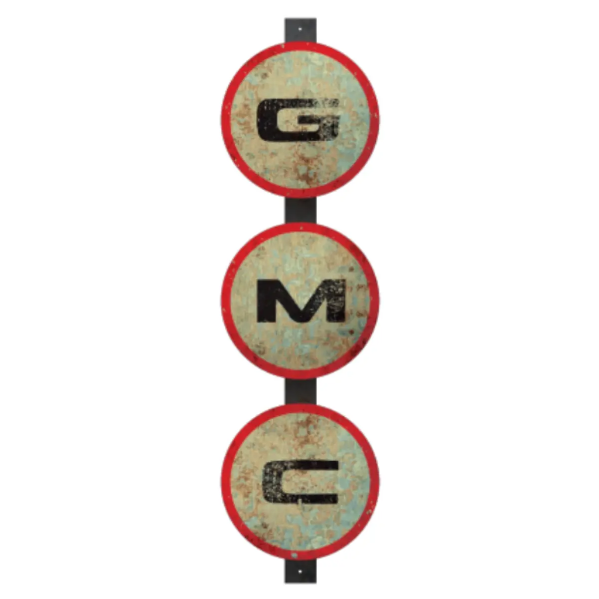 Gmc Circle Thick Aluminum Sign 1