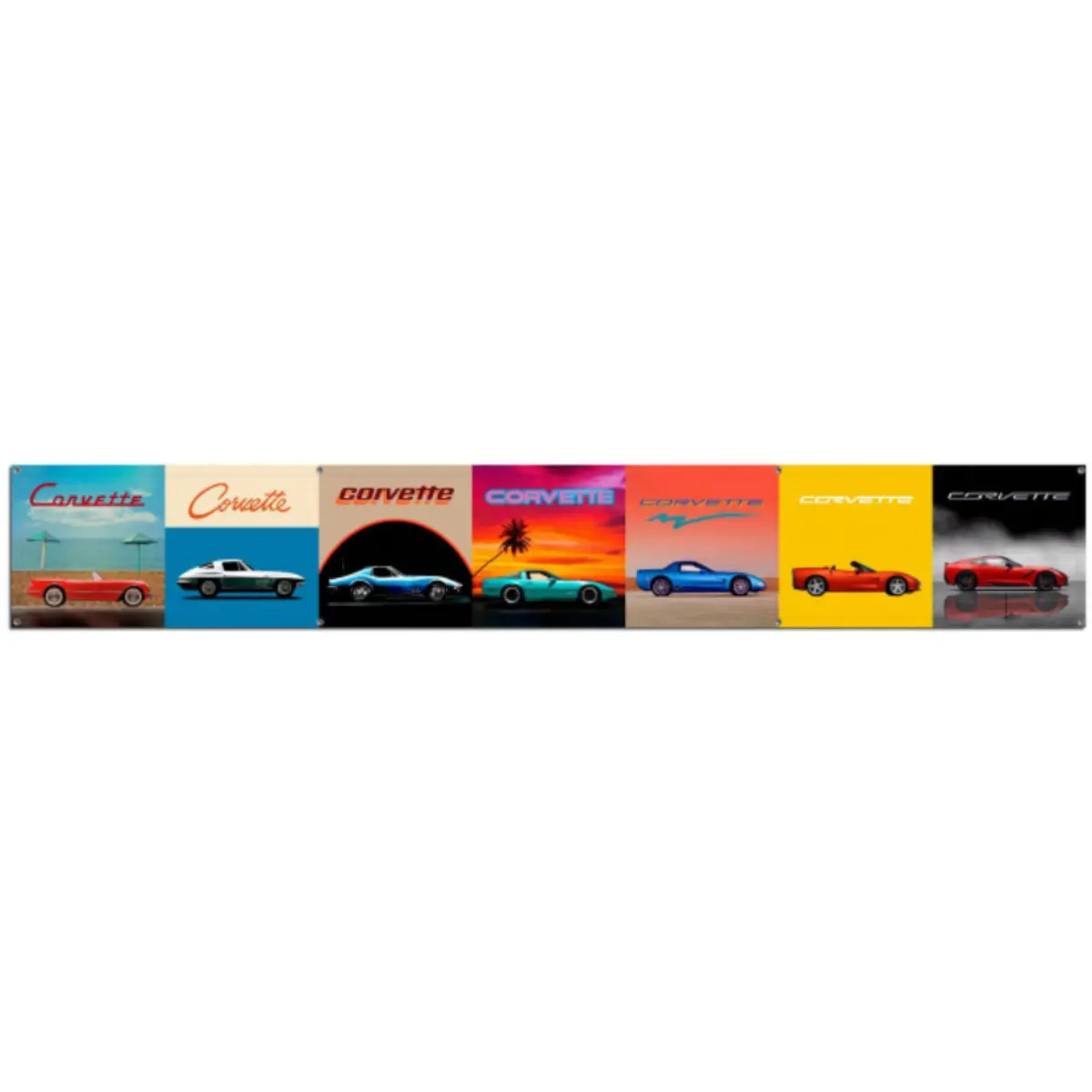 Corvette Decades Art Giant Garage Banner 1