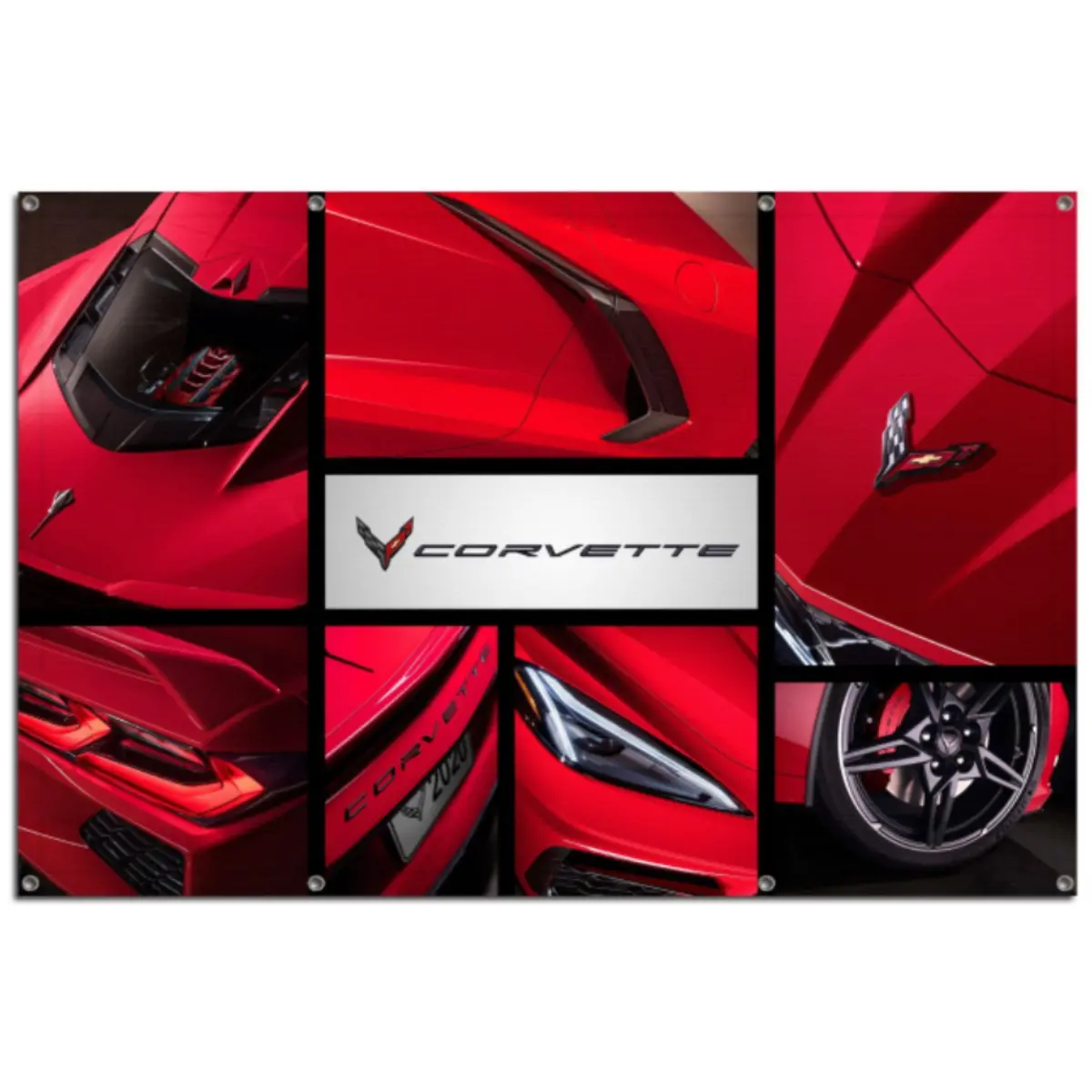 Corvette C8 Collage Art Giant Garage Banner 1