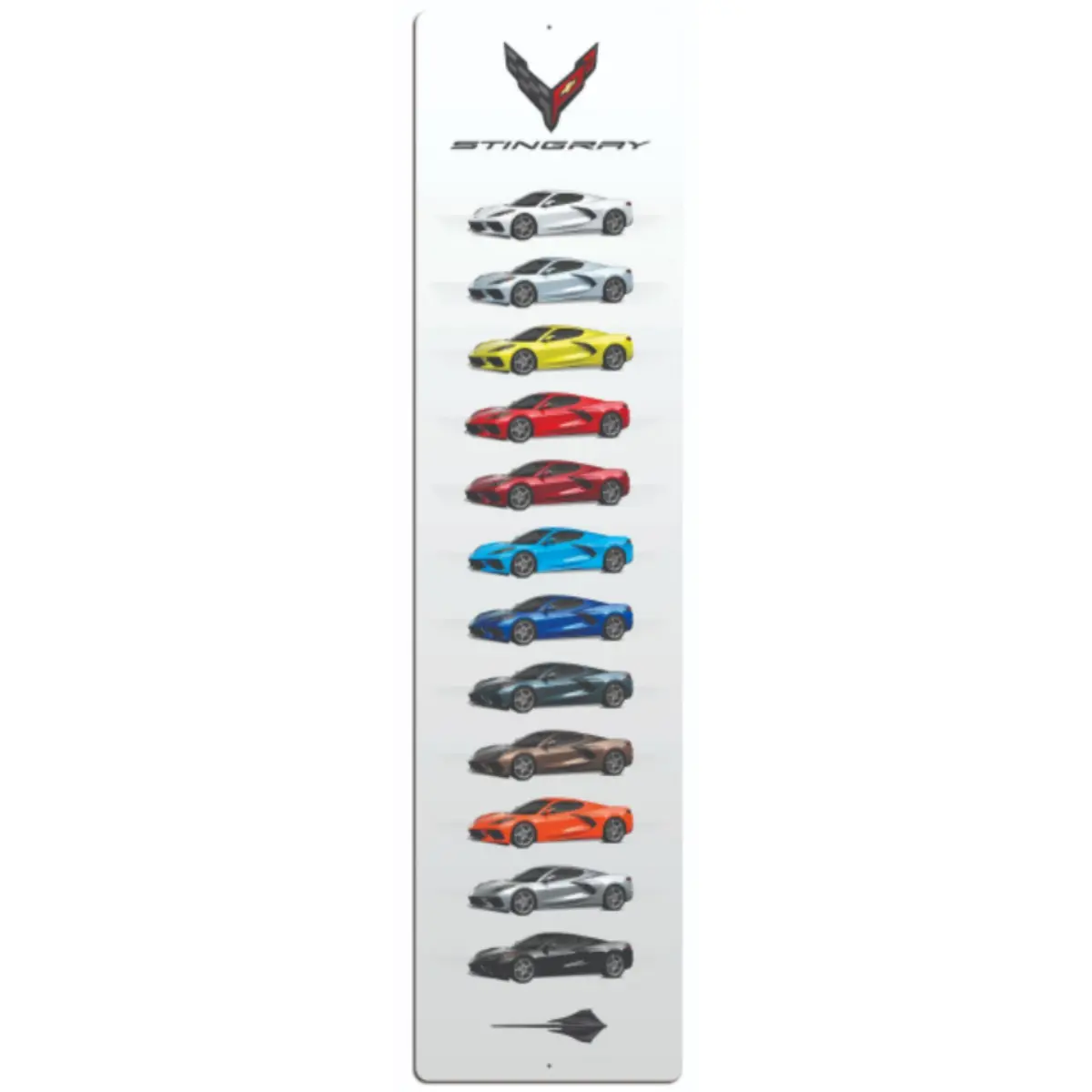 Corvette Stingray Color Art Thick Aluminum Sign 1