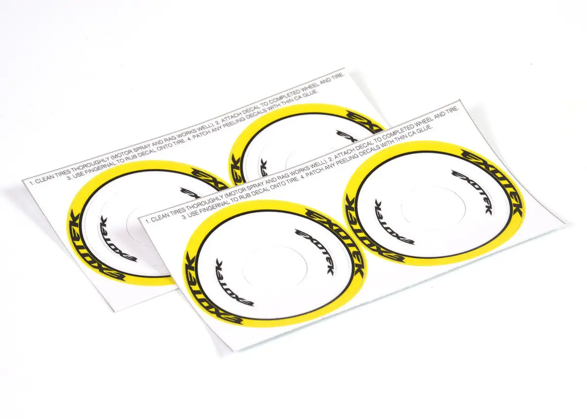 F1 Tire Sidewall Stickers - Yellow (4Pc) 1