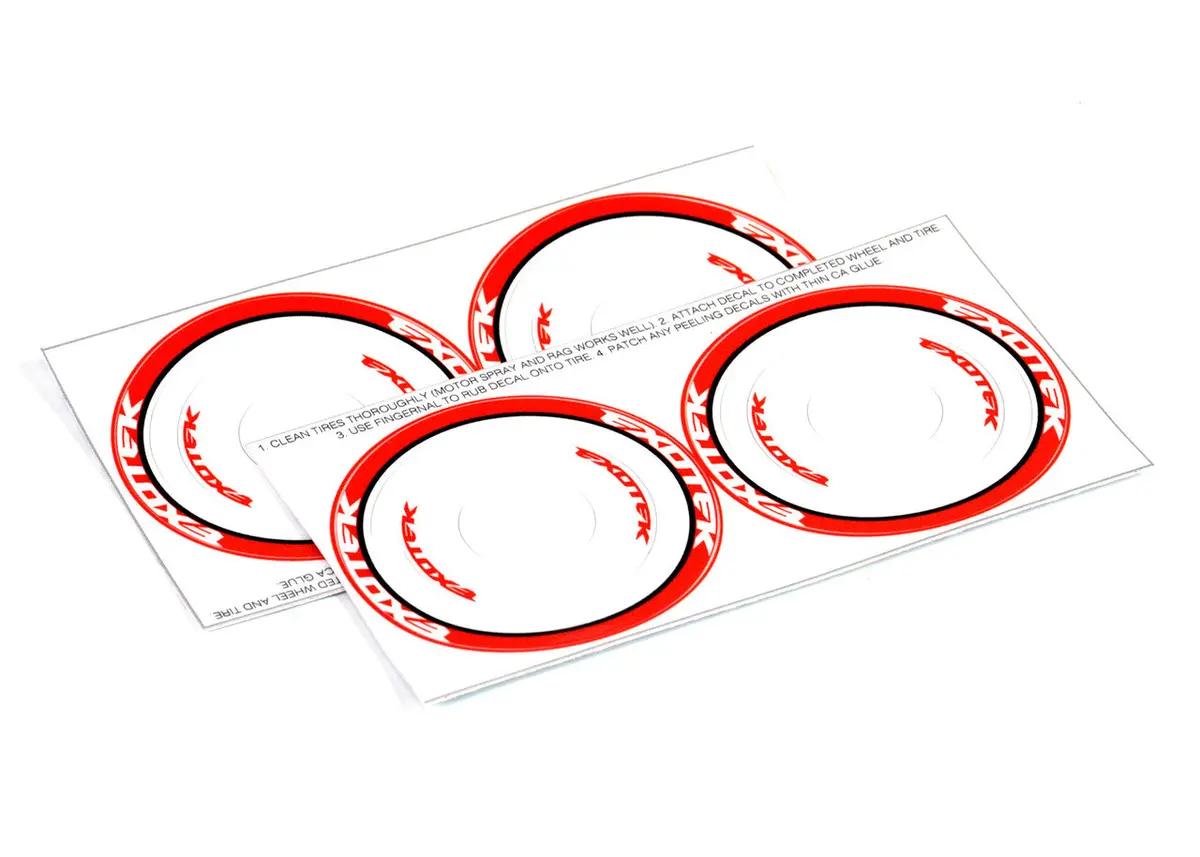 F1 Tire Sidewall Stickers - Red (4Pc) 1