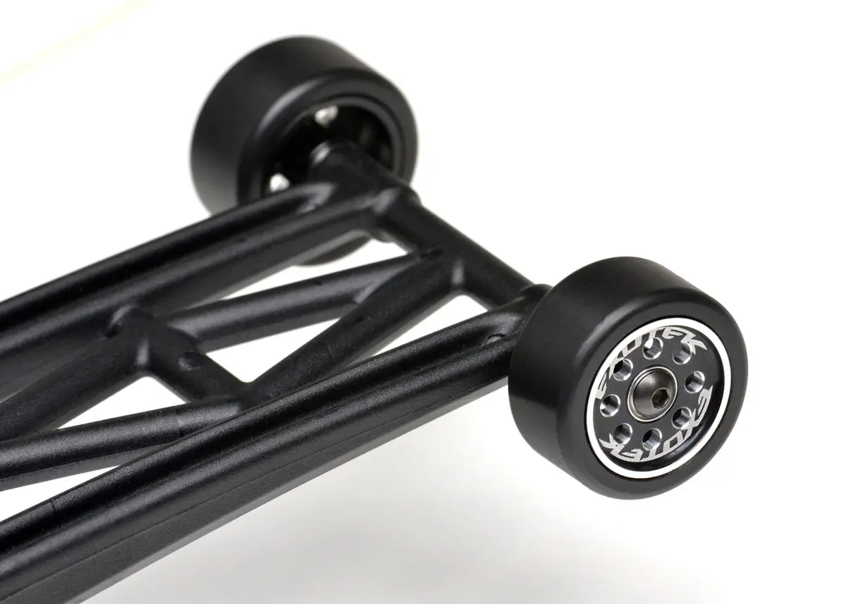 Exotek 2027 - 22S Drag Wheelie Wheels, 1 Pair- Machined Alloy And Delrin 2