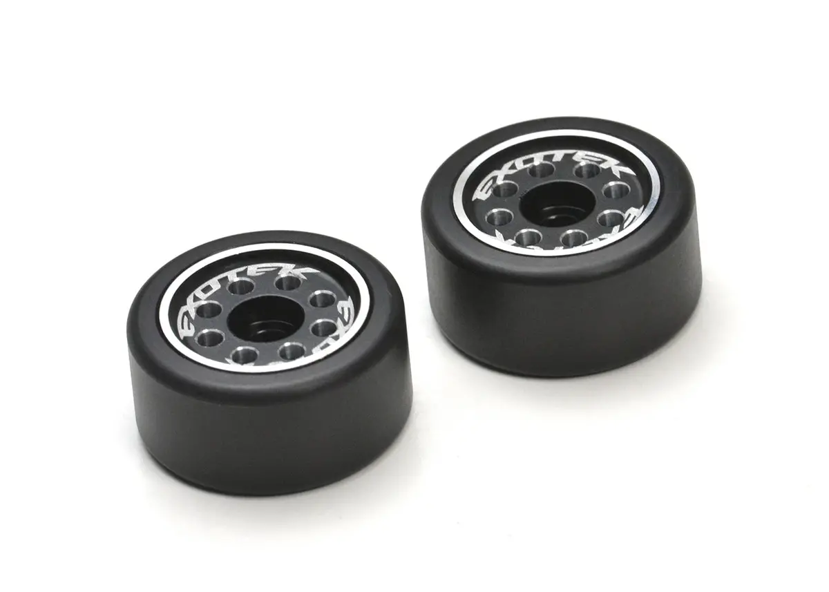 Exotek 2027 - 22S Drag Wheelie Wheels, 1 Pair- Machined Alloy And Delrin 1
