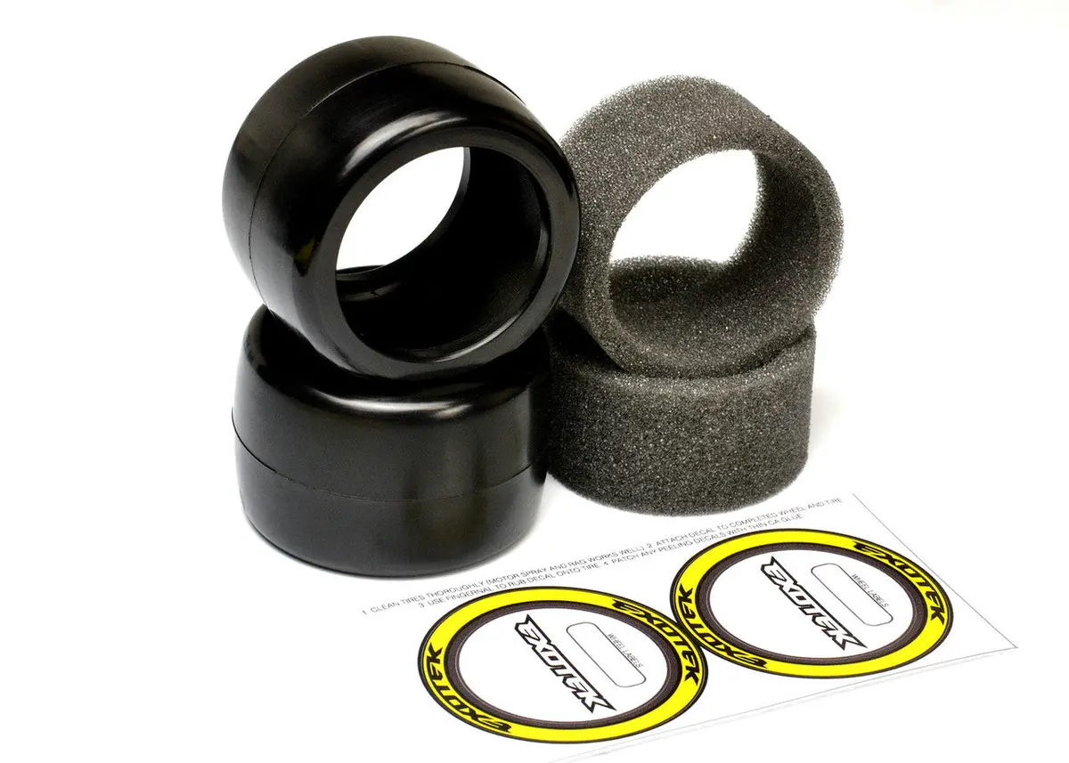 Exotek F1 1/10 Rubber Tires V2 - Rear 36X (Yellow-Medium) (2Pc) 1