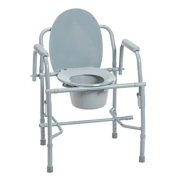 Deluxe Steel Drop Arm Commode 1