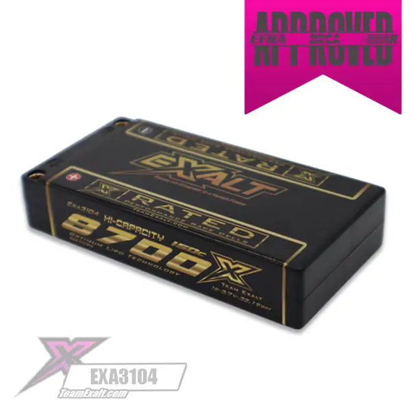 Exalt X-Rated 1S 150C Hc Hardcase Lipo Battery (3.7V/8700Mah) W/5Mm Bullets (Exa3104) 1