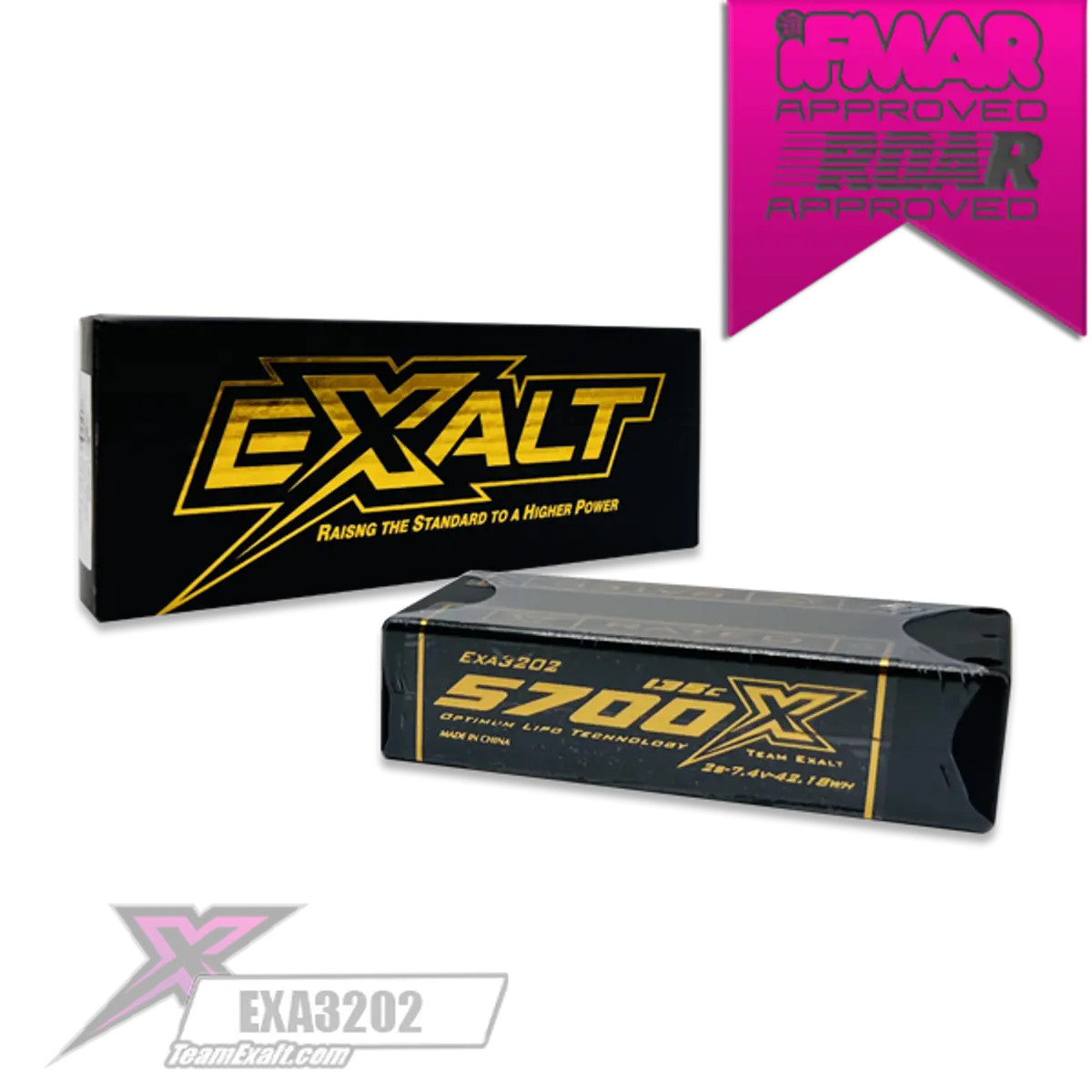 Exalt X-Rated 2S 135C Hardcase Shorty Lipo Battery (7.4V/5700Mah) W/5Mm Bullets (Exa3202) 1
