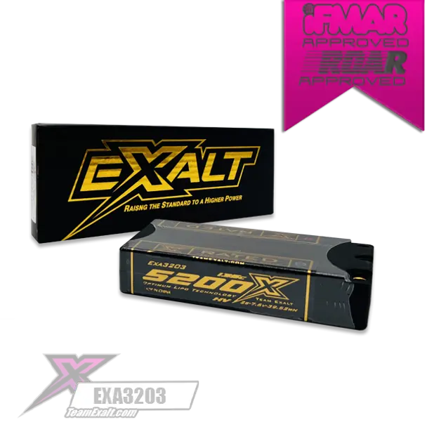 Exalt X-Rated 2S 135C Lcg Hardcase Shorty Lipo Battery (7.6V/5200Mah) W/5Mm Bullets (Exa3203) 1