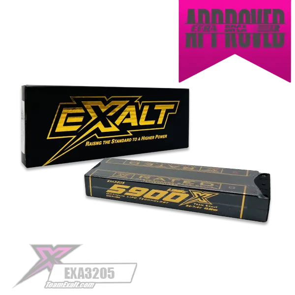 Exalt X-Rated 2S 135C Lcg Stick Hardcase Lipo Battery (7.4V/5900Mah) W/5Mm Bullets (Exa3205) 1