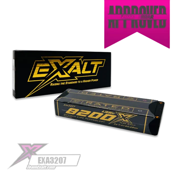 Exalt X-Rated 2S 135C Stick Hardcase Lipo Battery (7.4V/8200Mah) W/5Mm Bullets (Exa3207) 1
