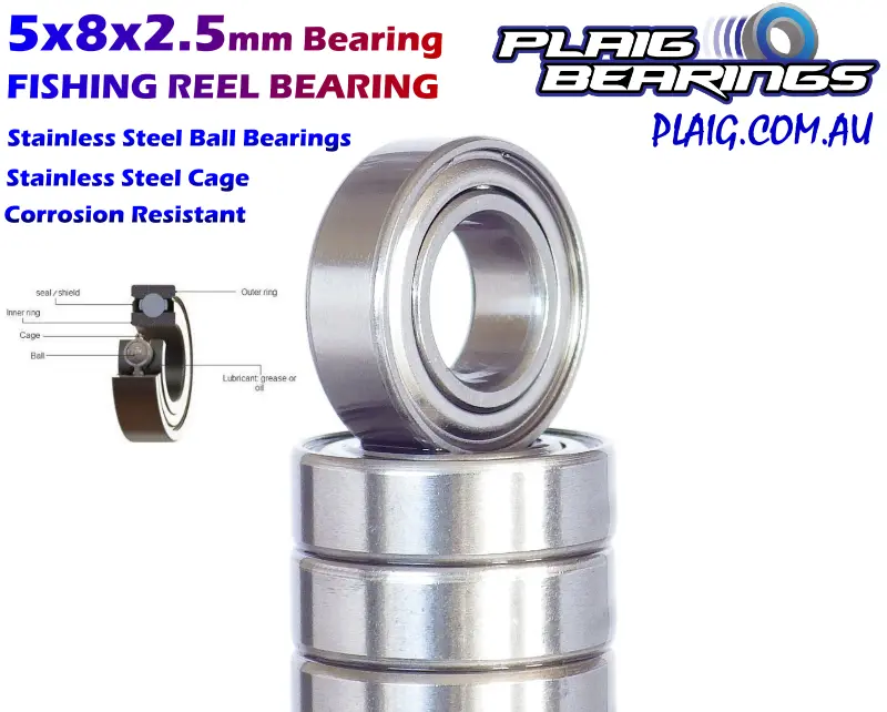 5X8x2.5Mm Bearing – Stainless Steel – Fr5825zz 1
