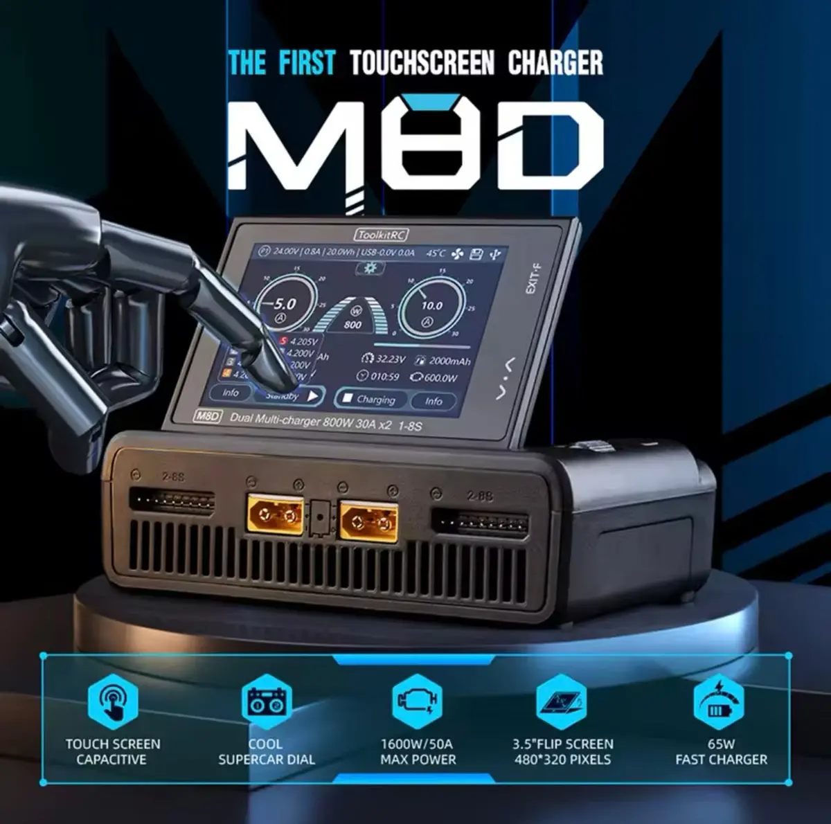 Toolkitrc M8d Touchscreen Charger 50A 1