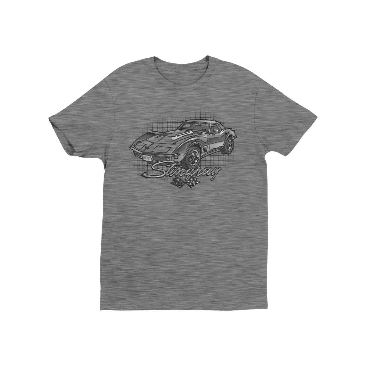 Corvette Sketch Grid T-Shirt 1