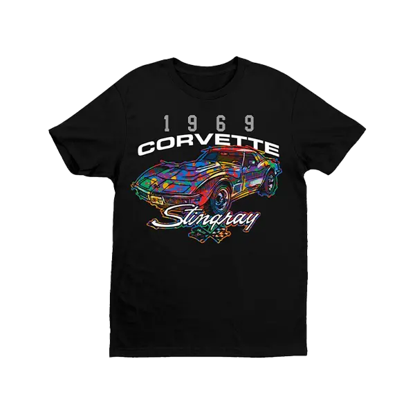 Color Splat Sketch Corvette T-Shirt 1