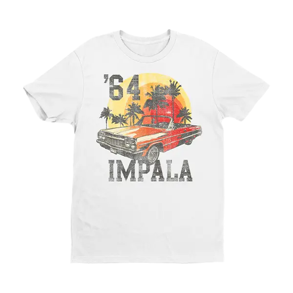 "64 Impala Sunset Palms T-Shirt 1