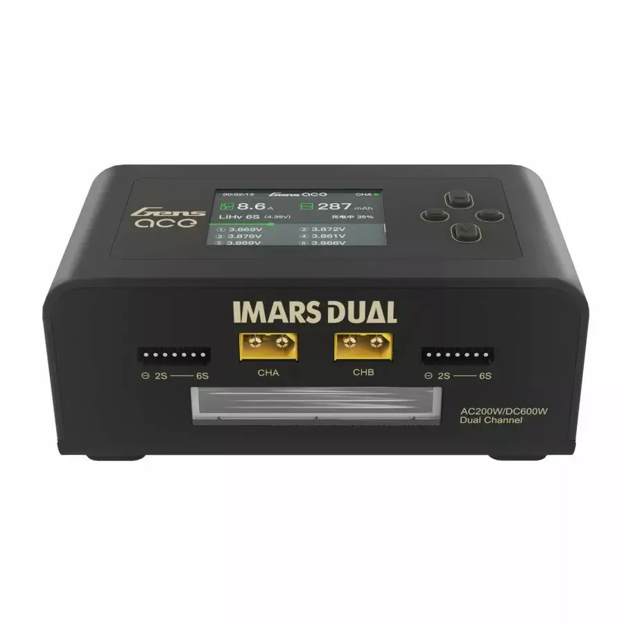 Gens Ace Imars Dual Channel Charger Ac200w/ Dc300w X 2 Smart Balance Rc Charger - Black 1