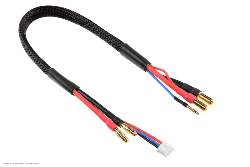 Revtec - Charge/Balance Lead - 5Mm Bullit Connector 2S - Charger 2S Xh Connector - 2Mm Bullit Connector - 14Awg Silicon Wire - 30Cm - 1 Pc 1