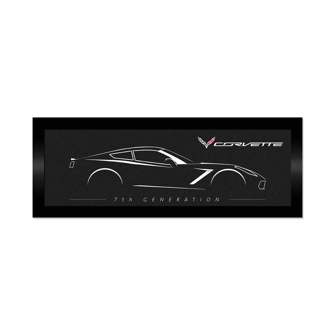 Corvette C7 Outline Carbon Framed Canvas 1
