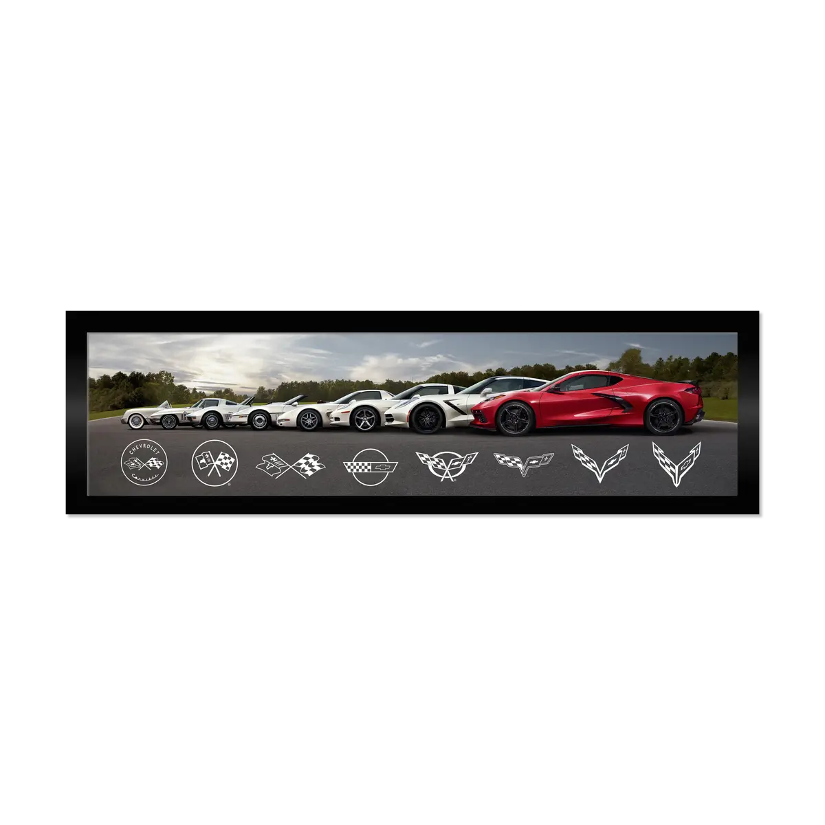 Corvette C8 Generations - Cars Framed Canvas Print 1